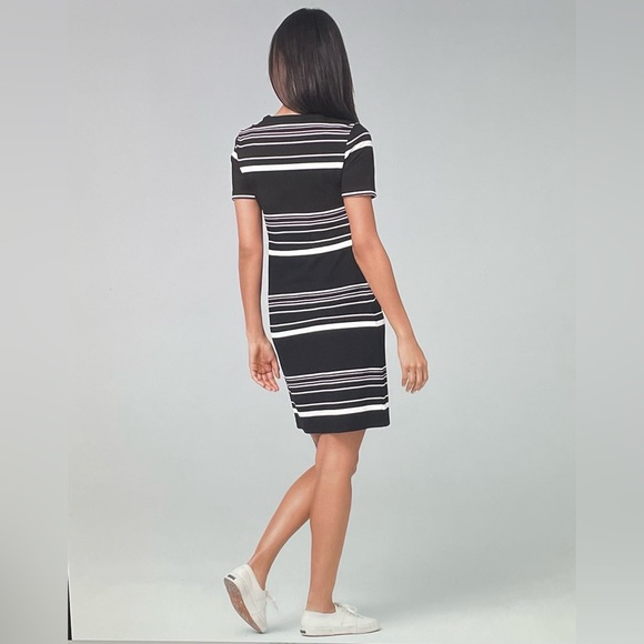 WHBM Short Sleeve Stripe Lace up Shift Dress Size XXS - Picture 2 of 14